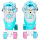 Ver imagem 5 de Patins Feminino Roller Infantil Azul Borboleta Kit Proteção Unitoys Tam 30-33