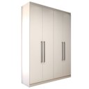 Ver imagem 3 de Guarda-roupa Solteiro City 4 Portas 2 Gavetas Branco- Panorama Móveis
