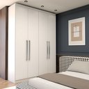 Ver imagem 1 de Guarda-roupa Solteiro City 4 Portas 2 Gavetas Branco- Panorama Móveis