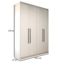 Ver imagem 4 de Guarda-roupa Solteiro City 4 Portas 2 Gavetas Branco- Panorama Móveis