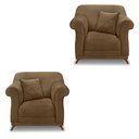 Ver imagem 1 de Kit 2 Poltronas Para Sala de Estar Vênus Suede Caramelo Pés Castanho - Pallazio