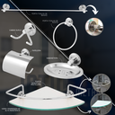 Ver imagem 4 de Kit de Acessorios para Banheiro Inox Porta Shampoo/prateleira de Vidro Único