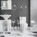 Ver mais imagens de Kit de Acessorios para Banheiro Inox Porta Shampoo/prateleira de Vidro Único