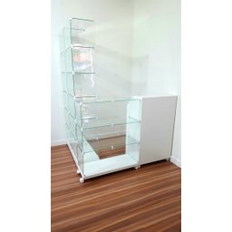 Conjunto Modular de Vidro com Valet Organização e Estilo para Seu Ambiente - 9