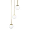 Lustre Pendente Jabuticaba Dourado 3 Globos de Vidro - 2