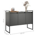 Ver imagem 2 de Buffet Aparador Gael Industrial 3 Portas 120cm Preto Onix Plata Móveis