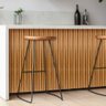 Kit 5 Placas Madeira Painel Ripado Freijó Mdf Autocolante - 5