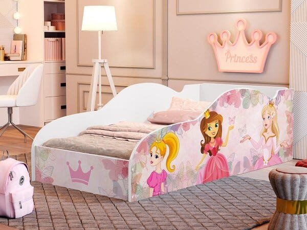 Cama Infantil Princesa Rosa com Colchão - Rosa - 2