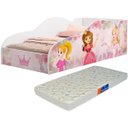 Ver imagem 1 de Cama Infantil Princesa Rosa com Colchão - Rosa
