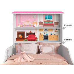 Cama Casa Infantil Princesa com Prateleiras - 3