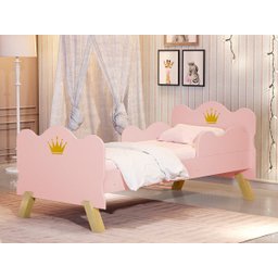 Cama Infantil Realeza Rosa com Colchão - 1