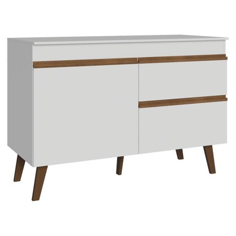 Balcão de Cozinha com 2 Portas e 1 Gaveta 120 cm Branco Pieta Madesa