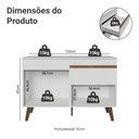 Ver imagem 2 de Balcão de Cozinha com 2 Portas e 1 Gaveta 120 cm Branco Pieta Madesa