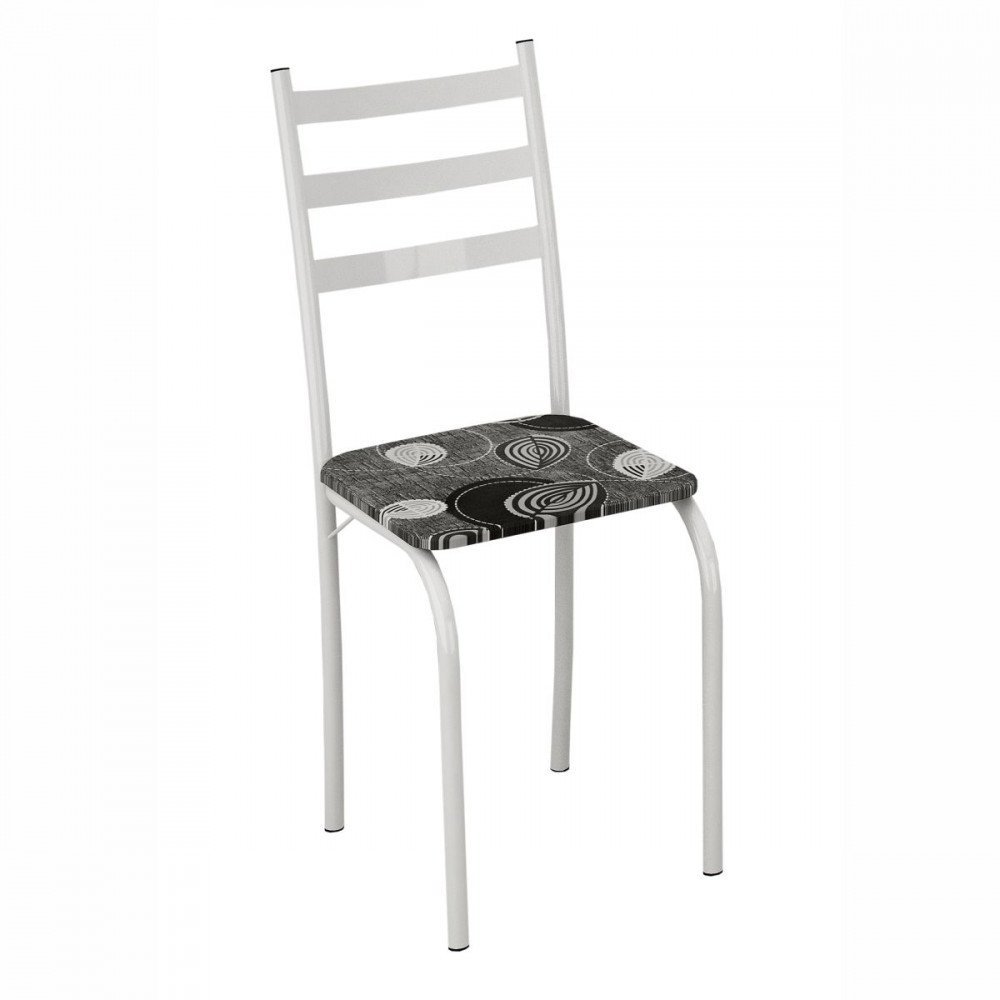 Conjunto com 6 Cadeiras Maraba Liso Branco Assento Paraopeba Teixeira - 2