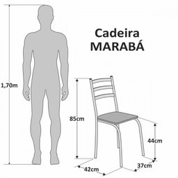 Conjunto com 6 Cadeiras Maraba Liso Branco Assento Paraopeba Teixeira - 4