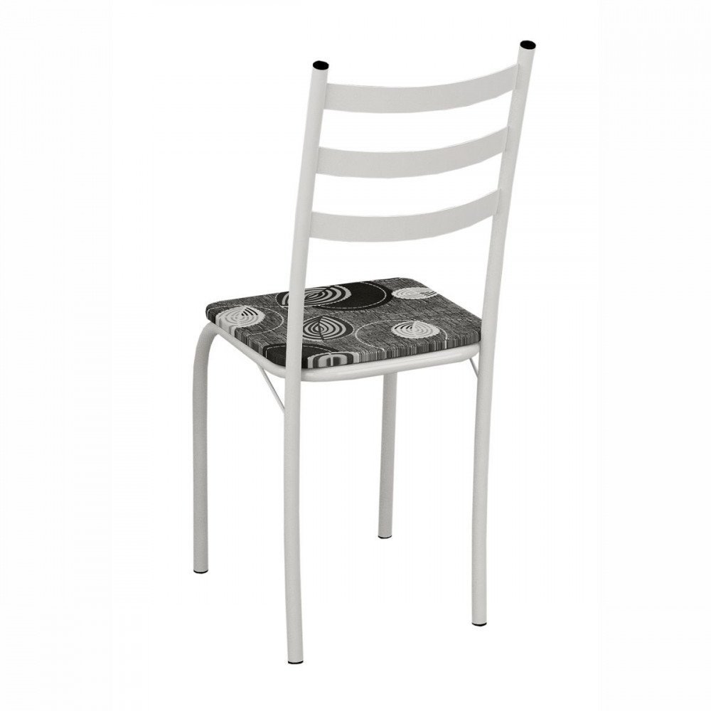 Conjunto com 6 Cadeiras Maraba Liso Branco Assento Paraopeba Teixeira - 3