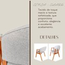 Ver mais imagens de Mesa Cone Tampo 90cm Redondo & 4 Cadeiras Lithi Linho Cinza-Claro com Braços Design Elegante