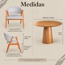 Ver imagem 4 de Mesa Cone Tampo 90cm Redondo & 4 Cadeiras Lithi Linho Cinza-Claro com Braços Design Elegante