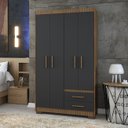 Ver imagem 3 de Guarda Roupa Casal 4 Portas 2 Gavetas com Pés Primacy Ipe Wood/grafite