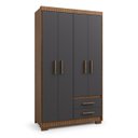 Ver imagem 1 de Guarda Roupa Casal 4 Portas 2 Gavetas com Pés Primacy Ipe Wood/grafite