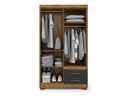 Ver imagem 2 de Guarda Roupa Casal 4 Portas 2 Gavetas com Pés Primacy Ipe Wood/grafite