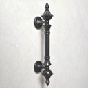 Ver imagem 4 de Puxador Duplo Classic 260mm Preto Fosco Porta Pivotante Correr Passagem Madeira Vidro Rustico