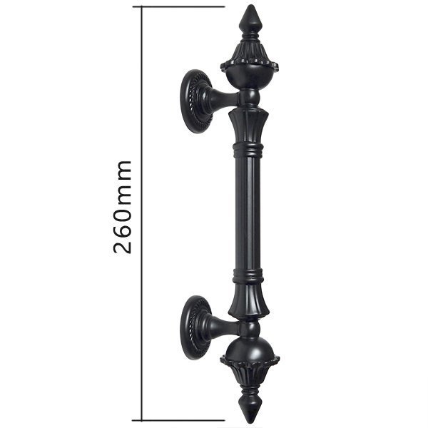 Puxador Duplo Classic 260mm Preto Fosco Porta Pivotante Correr Passagem Madeira Vidro Rustico - 7