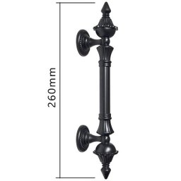 Puxador Duplo Classic 260mm Preto Fosco Porta Pivotante Correr Passagem Madeira Vidro Rustico - 7