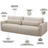 Sofá Retrátil Reclinável para Sala de Estar Living 210cm Sevilha F04 Linho Bege - Lyam Decor - 9