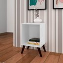 Ver imagem 1 de Mesa de Cabeceira 40 X 57 Cm Pés Palito Mdp Branco - Clicklar