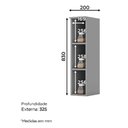 Ver imagem 2 de Armário Aéreo Nicho 20 cm Nova York Cinza – Henn