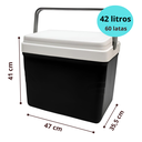 Ver imagem 5 de Caixa Térmica 42l Cooler Viagem Praia Piscina Camping C/porta Copos Cabe 60 Latas