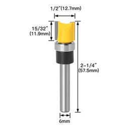 Fresa Reta Paralela com Rolamento Haste 6mm e Altura de 12mm - 2