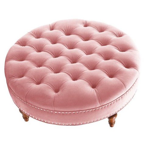 Puff Amara 60cm Suede Rosê Slk Decor