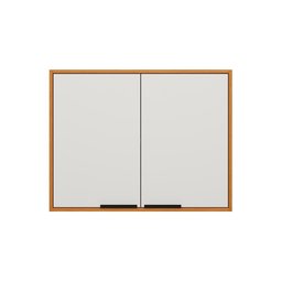 Armário Suspenso 2 Portas 1 Prateleira 80cm Ravena - Freijó Uv/off Acetinado Poliman - 1