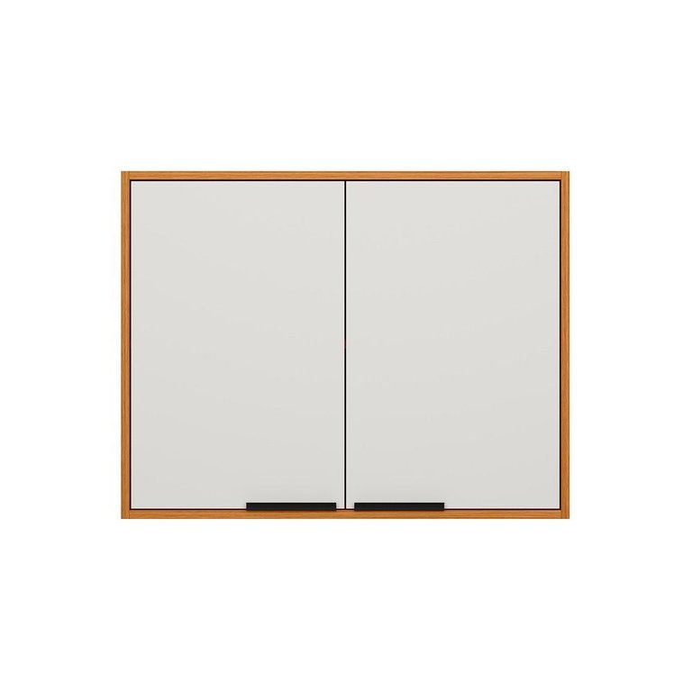 Armário Suspenso 2 Portas 1 Prateleira 80cm Ravena - Freijó Uv/off Acetinado Poliman
