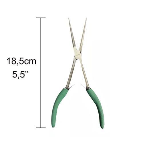 Alicate de Pesca Bico Extra Longo Saca Anzol Garateia 18,5cm - 2