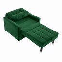 Ver imagem 3 de Sofá Cama 100cm Murilo Uno em Veludo com Pés de Madeira