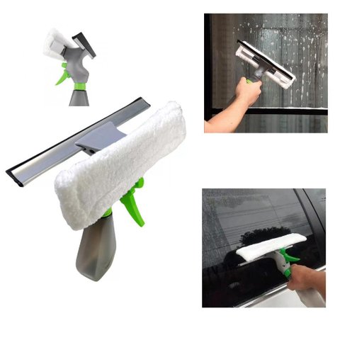 RODO MAGICO SPRAY 3 EM 1 LIMPA VIDROS JANELAS BORRIFADOR LAVA LIMPA E SECA EM MICROFIBRA