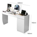 Ver imagem 4 de Mesa Escrivaninha Klein com Espelho/ Nicho Organizador Branco - Bela Móveis