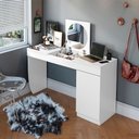 Ver imagem 2 de Mesa Escrivaninha Klein com Espelho/ Nicho Organizador Branco - Bela Móveis