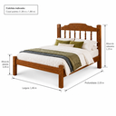 Ver imagem 2 de Cama de Casal Cor Mogno Madeira de Eucalipto Reforçada