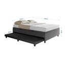 Ver imagem 5 de Base Box Casal com Cama Auxiliar Linho Preto - Skybox