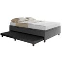Ver imagem 3 de Base Box Casal com Cama Auxiliar Linho Preto - Skybox