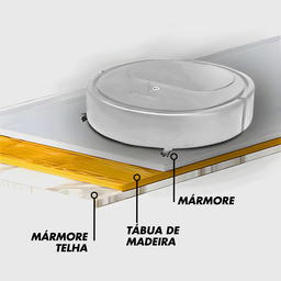 Aspirador de Pó Robô Redondo Inteligente - Branco - 4