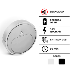 Aspirador de Pó Robô Redondo Inteligente - Branco - 9