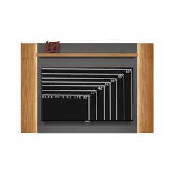 Painel Para TV Quarto 60 Polegadas Com LED Extensível 180 E 199cm Nature Chumbo Pequi Shop JM - 2