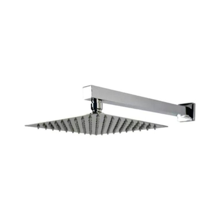 Ducha Chuveiro  Quadrada Cromado Solar Ou a Gás Inox  Com Braço 30 x 30 Cm