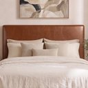 Ver imagem 2 de Cabeceira Painel Suspenso Casal 140 cm Luna Retangular Corino Avela Camel Artte