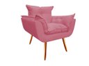 Ver imagem 4 de Kit Namoradeira + 1 Poltrona + 1 Puff Decorativo Opala Suede Rosa Pés Madeira Ms Decor